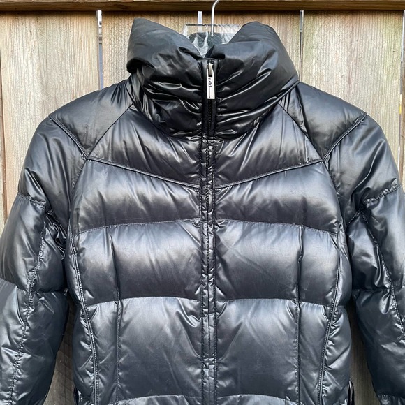 ADD Coat Goose Down Puffer Black US Size 2 Long ICON 10 Shiny - Picture 3 of 11